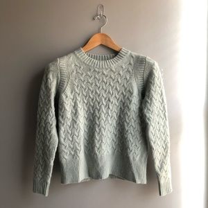 J. Crew Mint Cable Knit Sweater